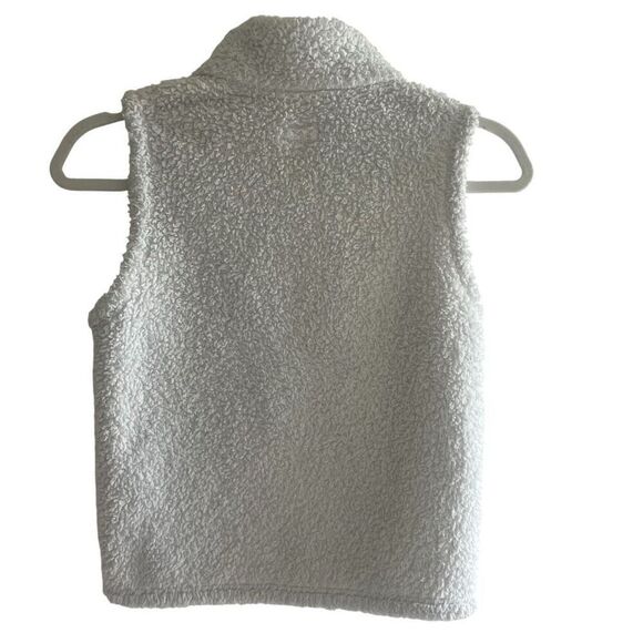 Patagonia White Sherpa Deep Fleece Full Zip Vest Girls Size Medium 10 - Picture 4 of 4